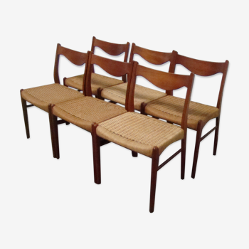 Set of 6chairs by Arne Wahl Iversen for Glyngøre Stolefabrik Denmark