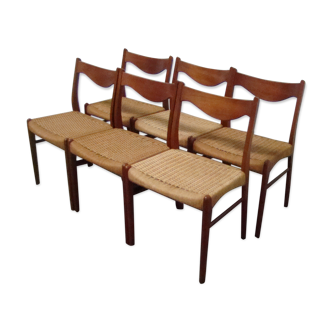 Set of 6chairs by Arne Wahl Iversen for Glyngøre Stolefabrik Denmark