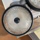 Small pair of vintage ceiling sconces in glass and black metal.