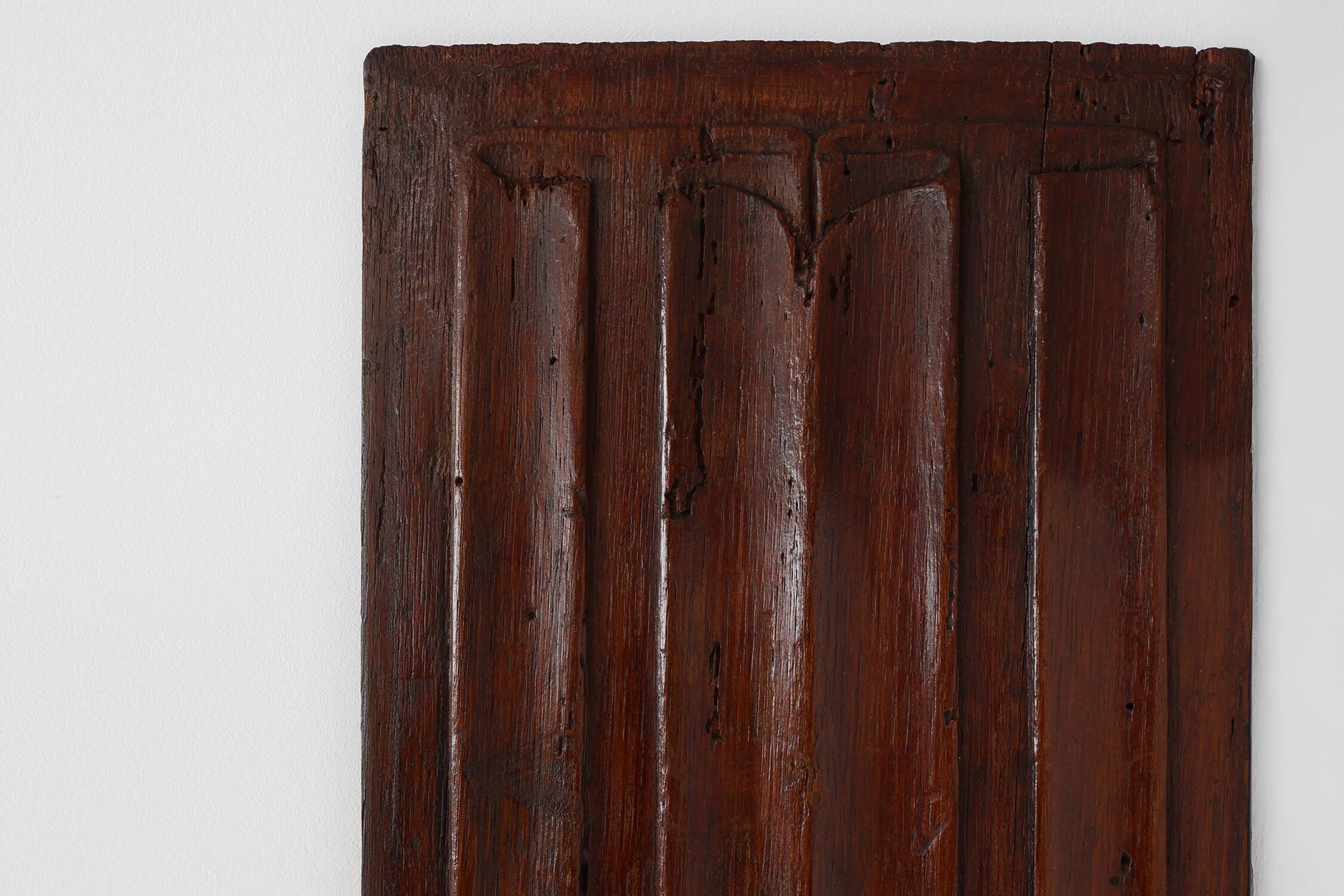 16th Century oak carved Gothic Panel, Belgium