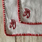 12 old hemp embroidered placemats - 39x27 cm