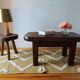 Brutalist coffee table made of solid wood – Handcrafted – 1960s-70s