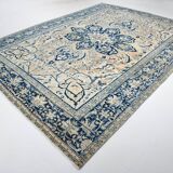 Tapis Persan Vintage Bleu Fait Main, Élégance Classique d’Iran, 293x391 Cm