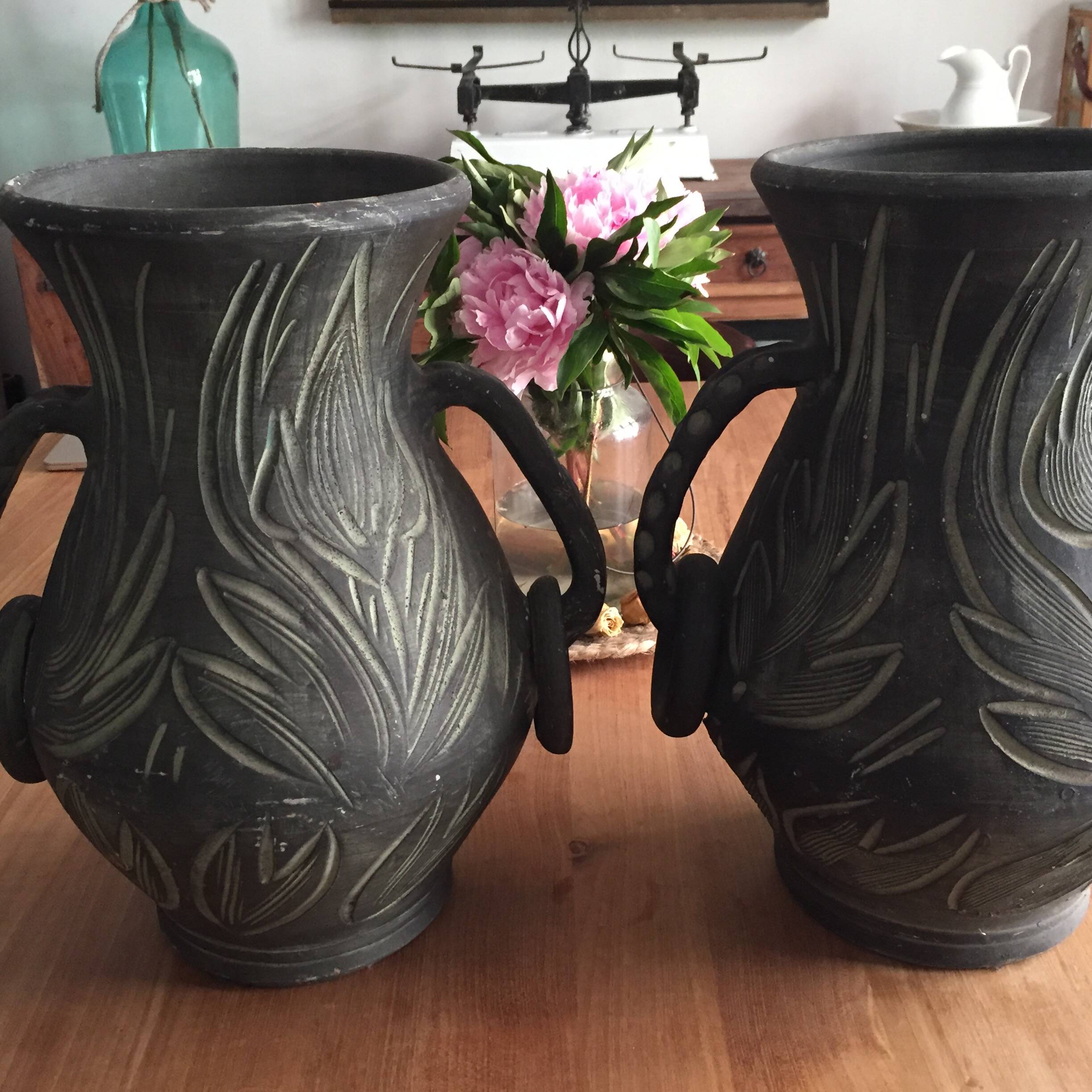 Pair of large Mid-Century floor vases – Ceramics La Bisbal, Figueras