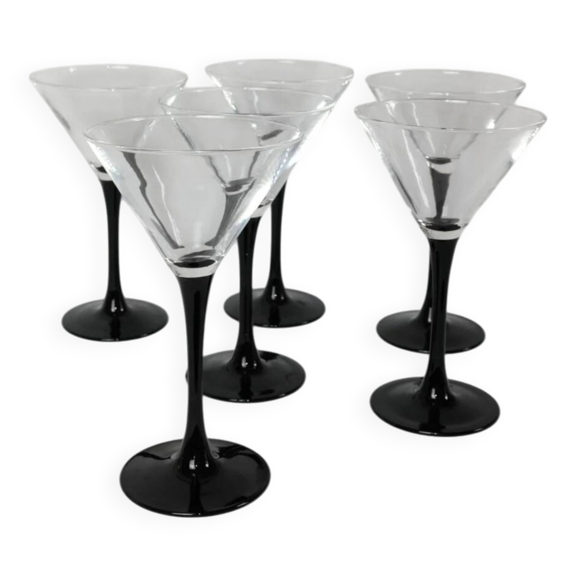 6 Luminarc “domino” martini glasses