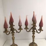Brass candle holders 3 branches 4 fires