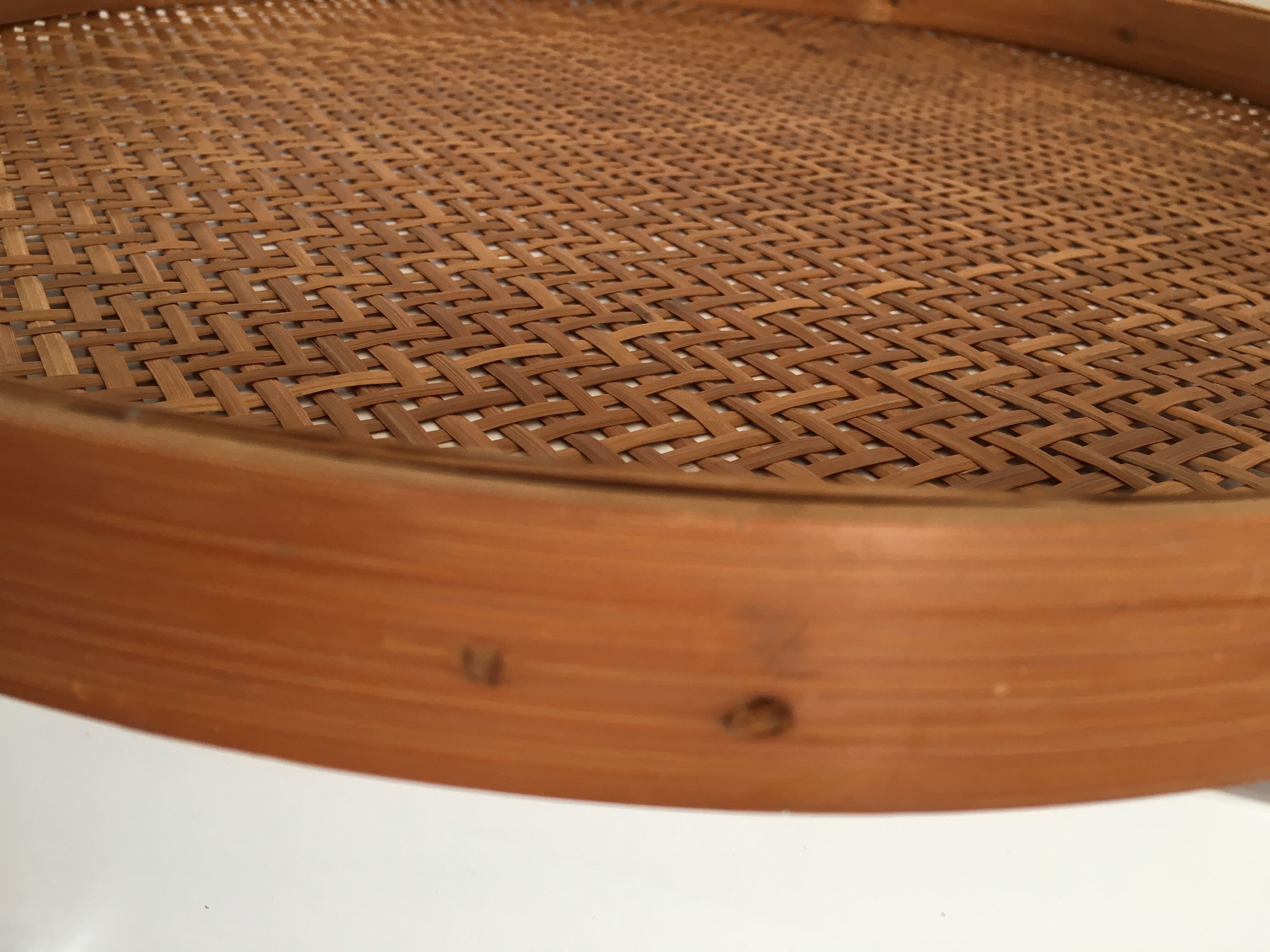 Large platter vintage rattan