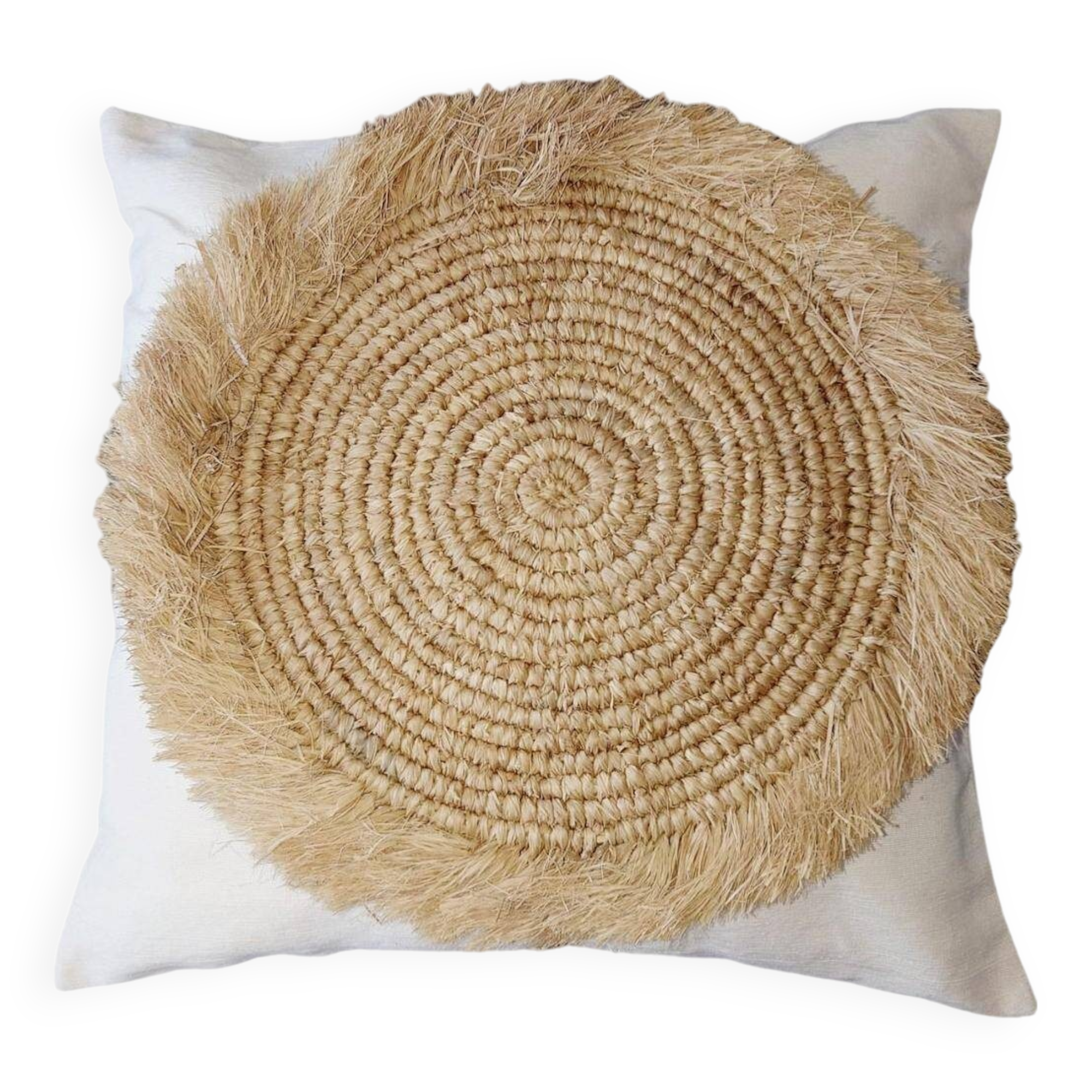 Bora cushion cover, cotton, raffia 50x50 cm