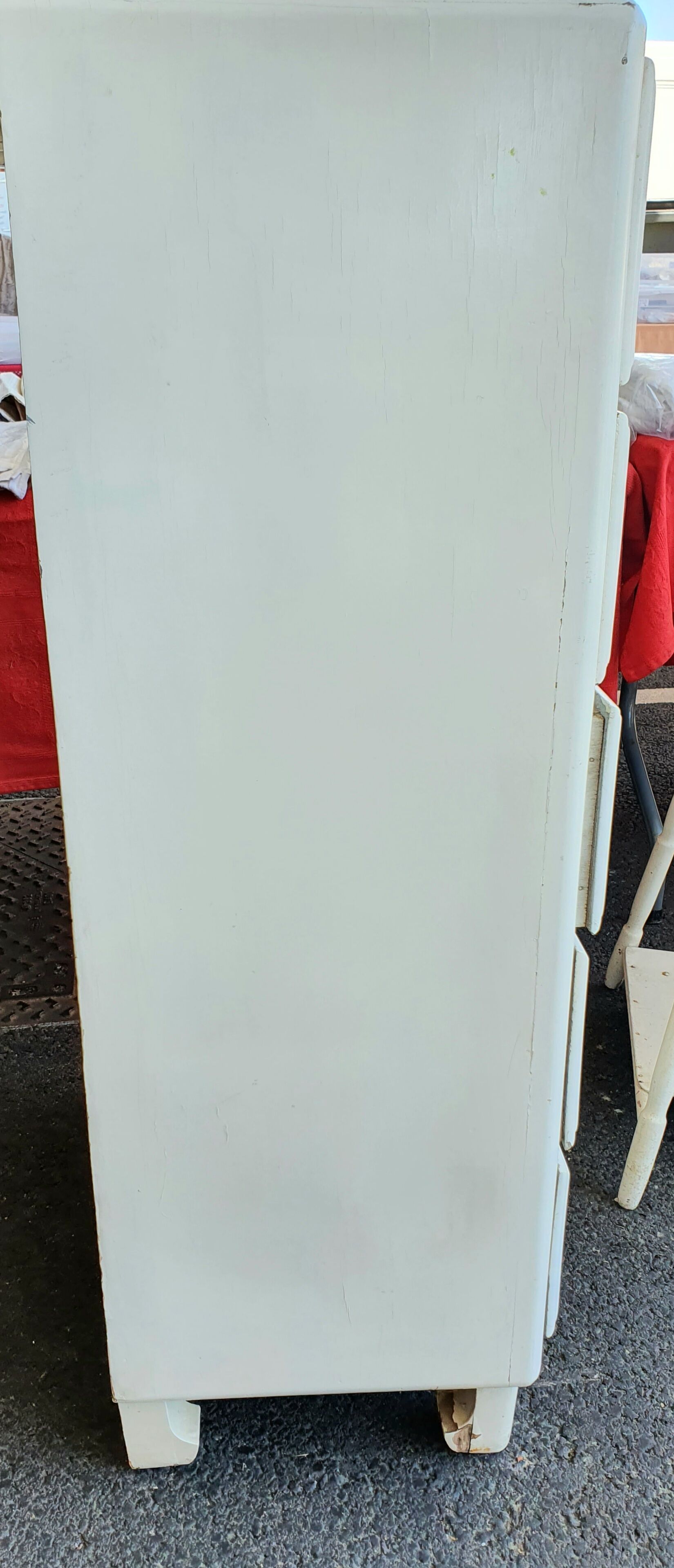 Vintage furniture with 5 drawers painted white