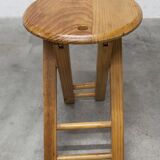 Folding stool by Roger Tallon in pine, 1960