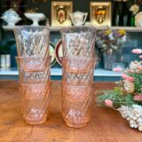 Set of 6 Rosaline pink water glasses