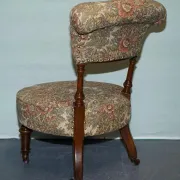 Antique Victorian Nursing Chair in Tapestry with Floral Decoration