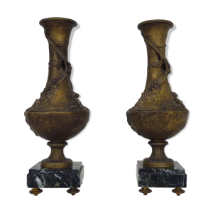 Paire de vases art nouveau en régule