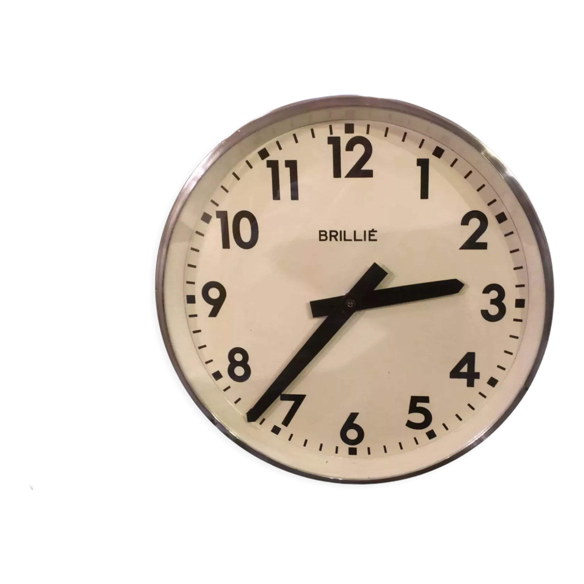 Industrial clock functional brillie alu polished 24 cm station pendulum 1960 ato lepaute