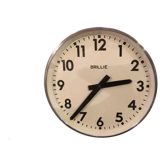 Horloge industrielle fonctionnelle brillie alu poli 24 cm gare pendule 1960 ato lepaute