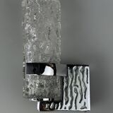 1960s/70s Wall Lamp in Glass & Chrome, Brutalist German Design