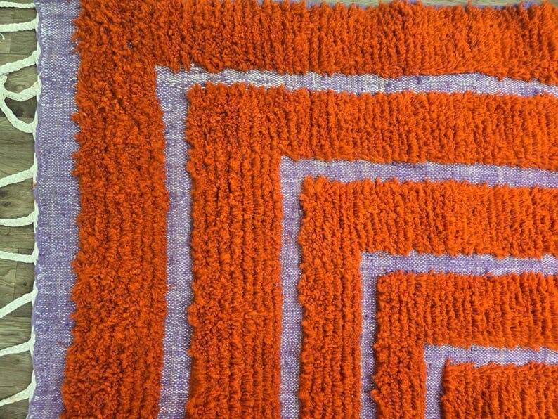 Traditional handmade pure wool Berber rug size 2/3 m