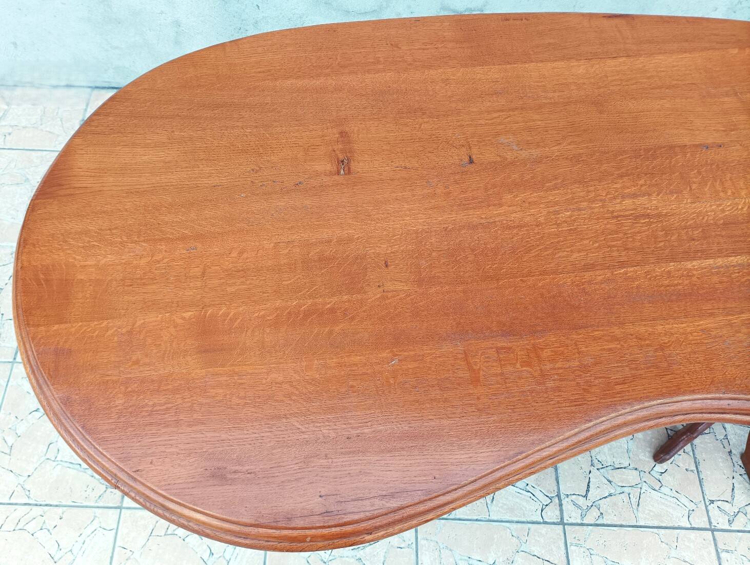 Brutalist table in solid oak