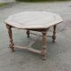 Vintage Octagonal Table in Raw Wood - Family Home Spirit