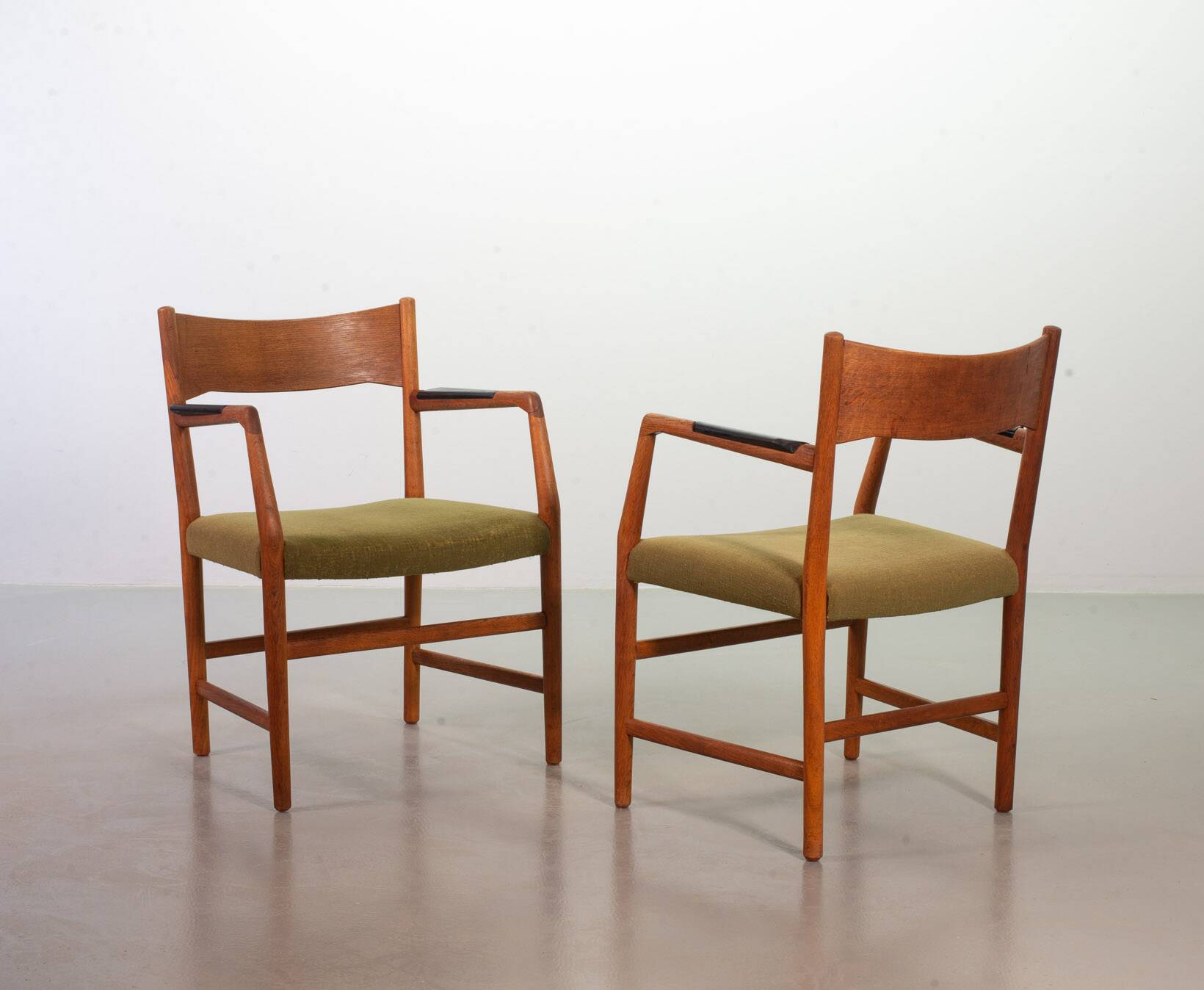 Hans Wegner Danish 'Town Hall' Wooden Arm / Side Chairs by Plan Mobler 50s