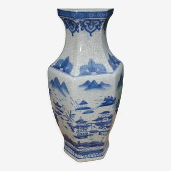 Large chinese porcelain vase cracked effect