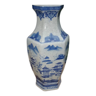 Large chinese porcelain vase cracked effect