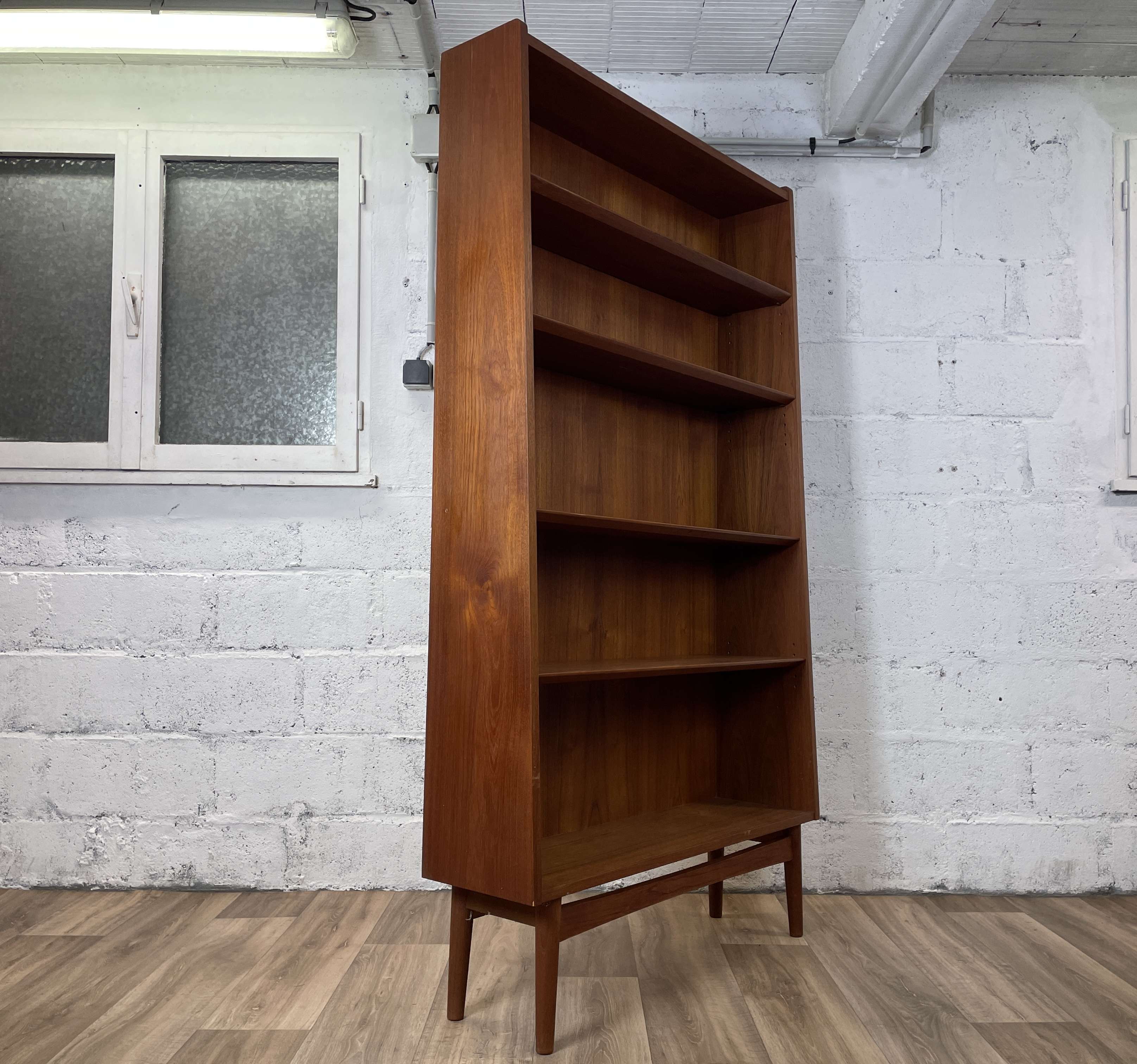 Vintage Scandinavian teak bookcase by Johannes Sorth for Nexø Møbelfabrik, 60s