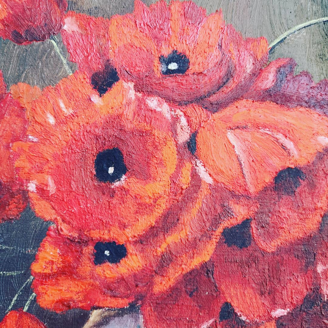 Huile sur toile bouquet de fleurs