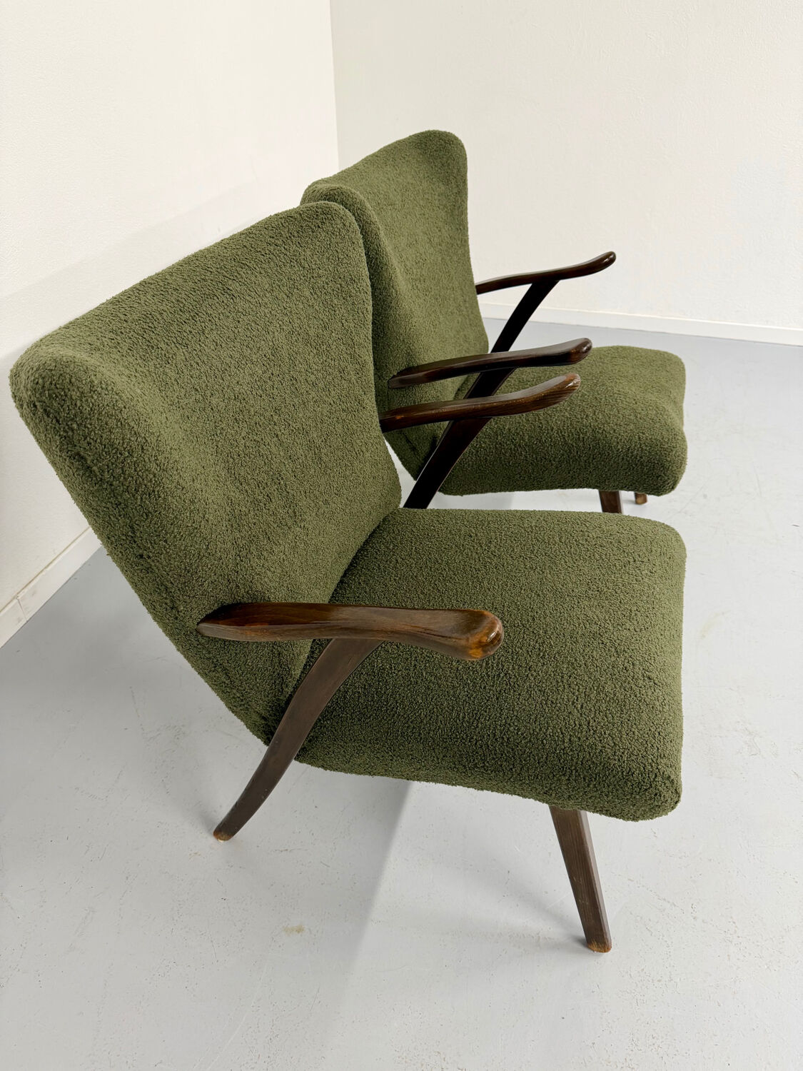 Set of 2 wing chairs in Scandinavian design from the 1960s.