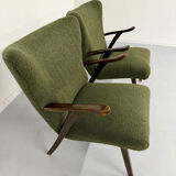 Set of 2 wing chairs in Scandinavian design from the 1960s.