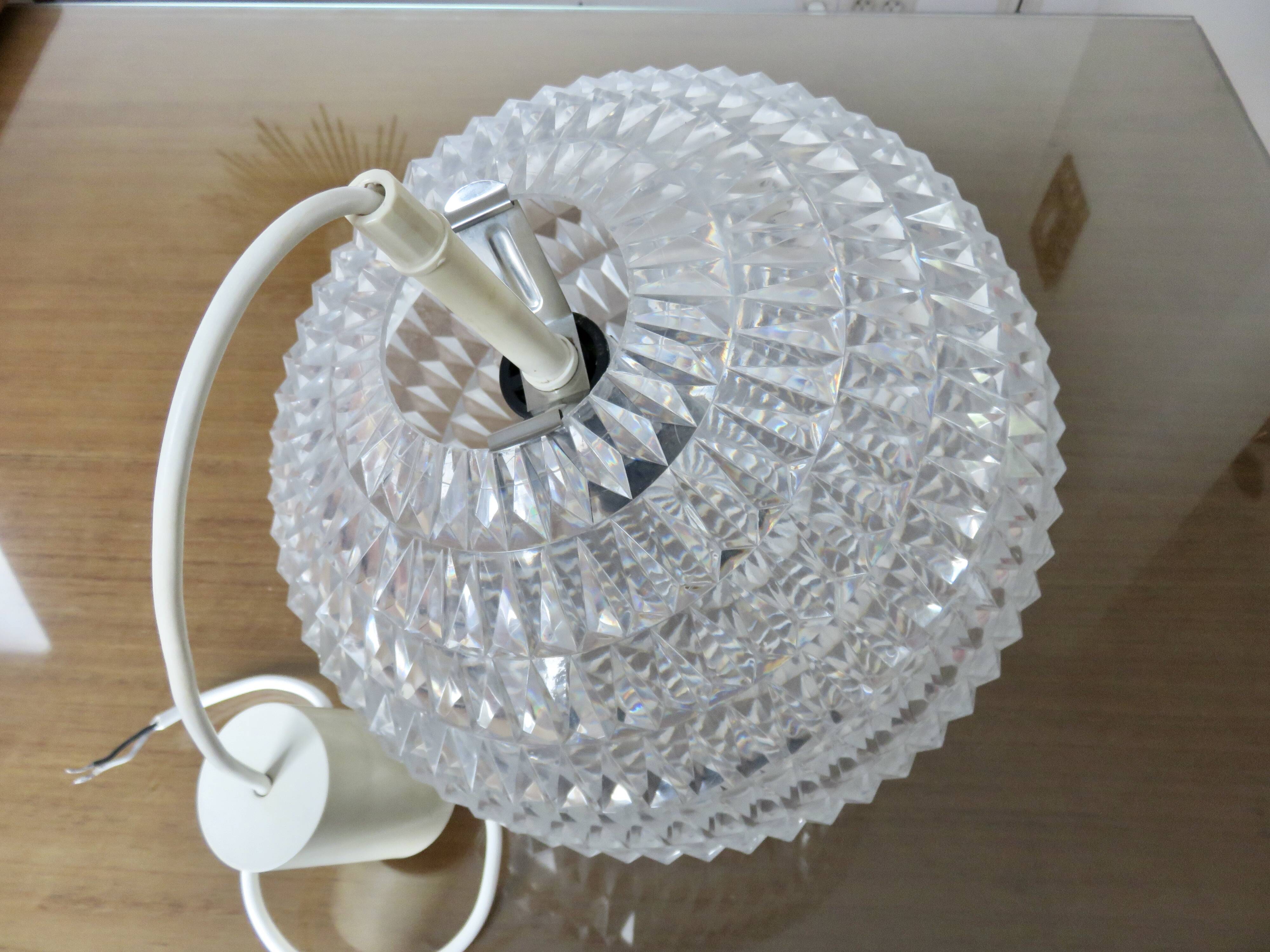 "ERCO" Diamond pendant light by Aloys Gangkofner Germany 1970 vintage