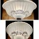 Art Deco wrought iron lamp with 3 rose glass daisies Ezan 1930