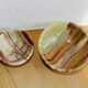 Duo of onyx marble bowls