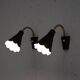 Pair of 1950s/60s Black Scandinavian Wall Lamps
