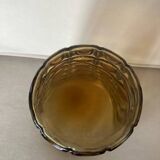 Vase art deco jaune ambre verre