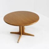 Vintage Danish round extendable dining table, 1960s