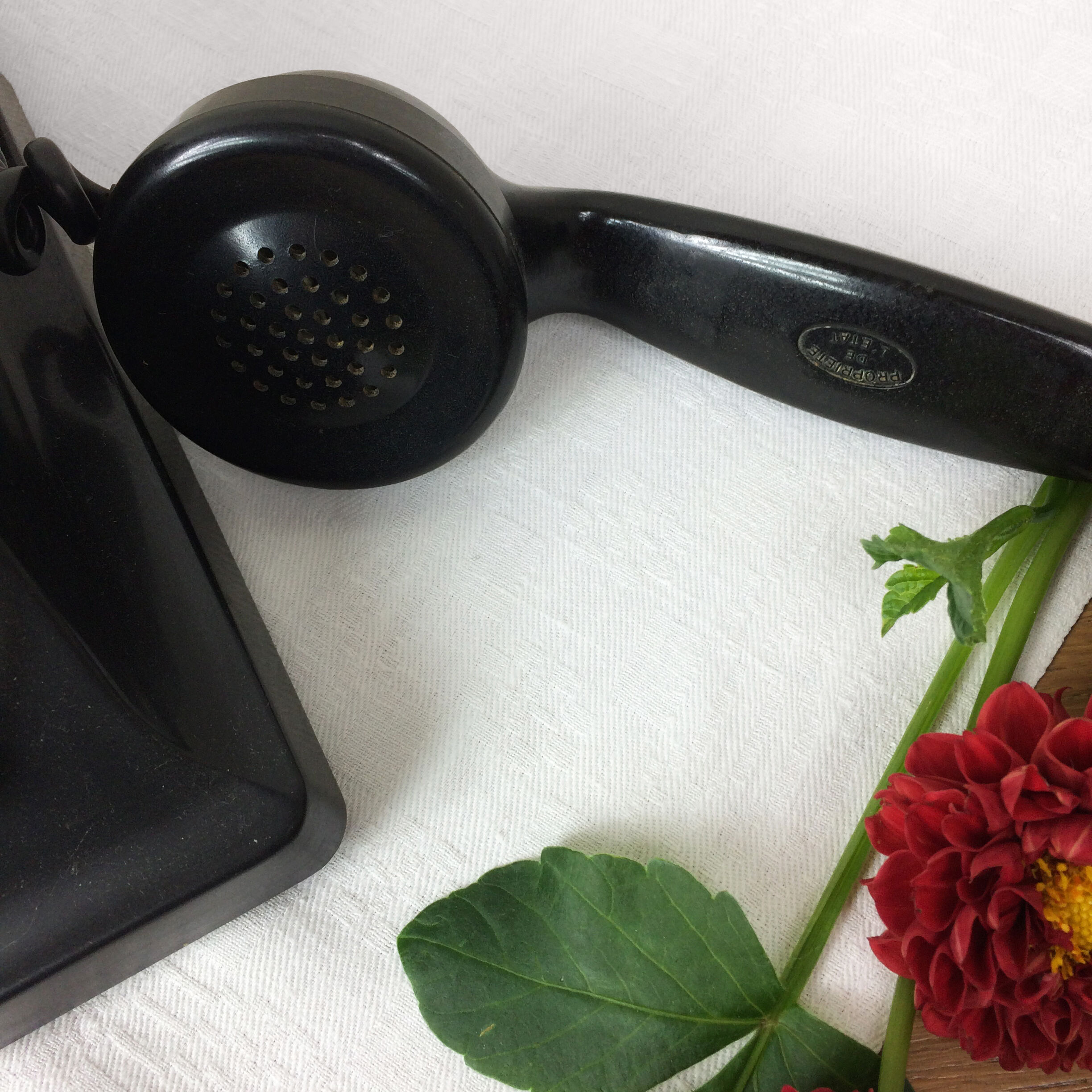 Old phone in black Bakelite