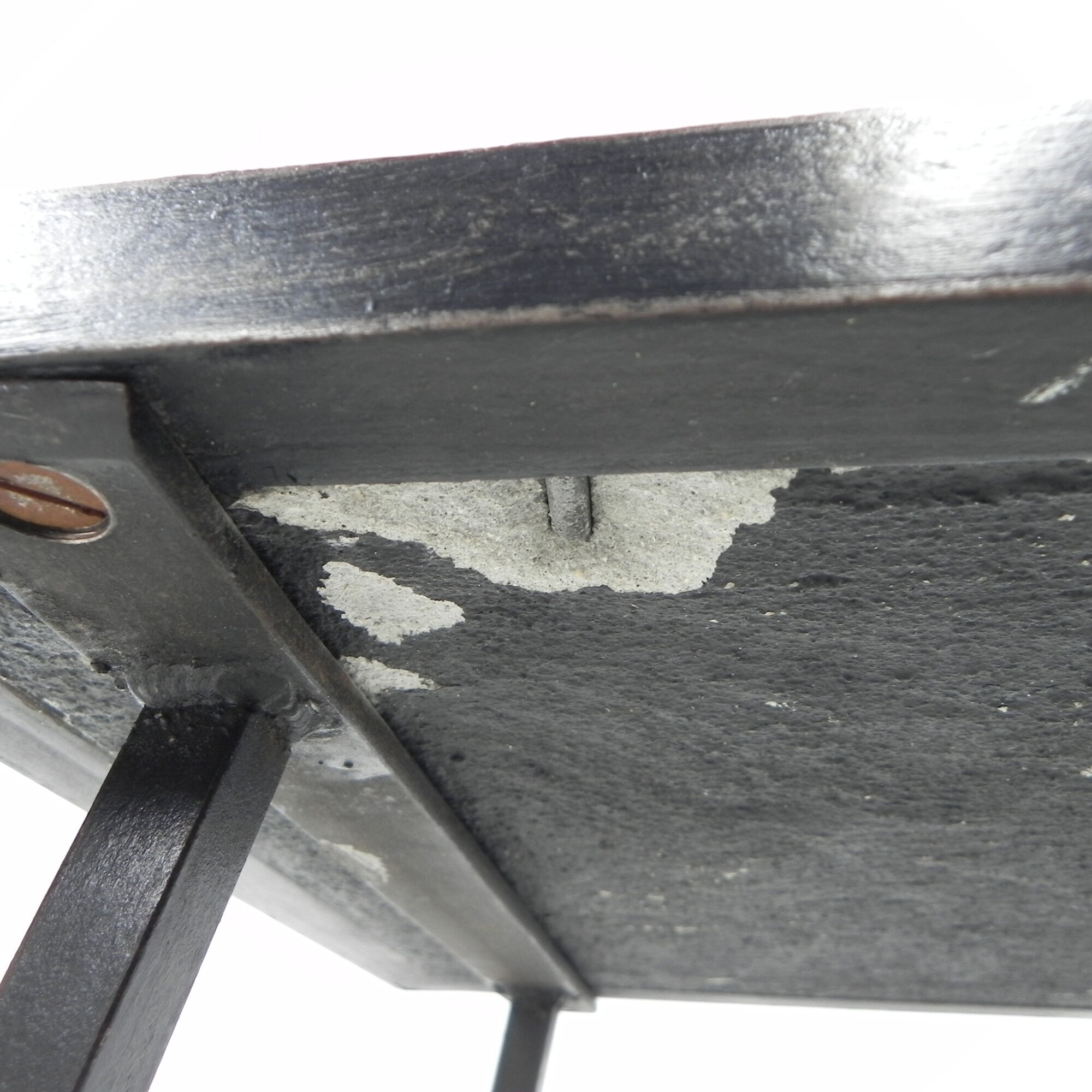 Brutalist coffee table with slate top