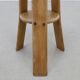 3x Barstools in solid Oak Brutalist, 1970s