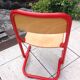 Children's wooden and red metal chair 1970