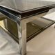 Table basse bicolore des années 1970 avec verre fumé d’après Willy Rizzo