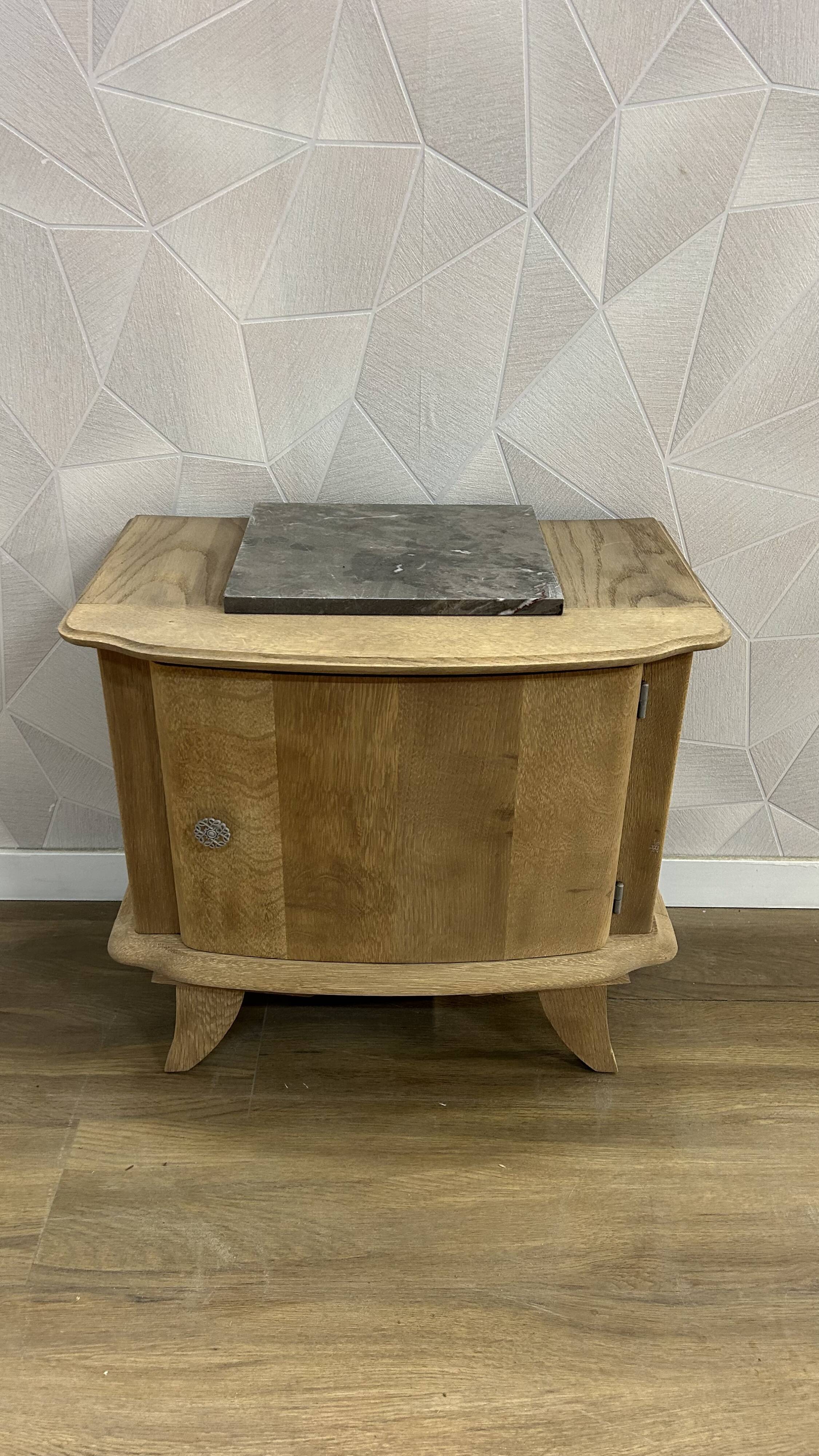 Marbled airbrushed art deco bedside table
