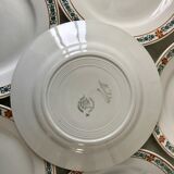 set of 6 flat plates Terre de Fer St Amand model "Molière" XXth