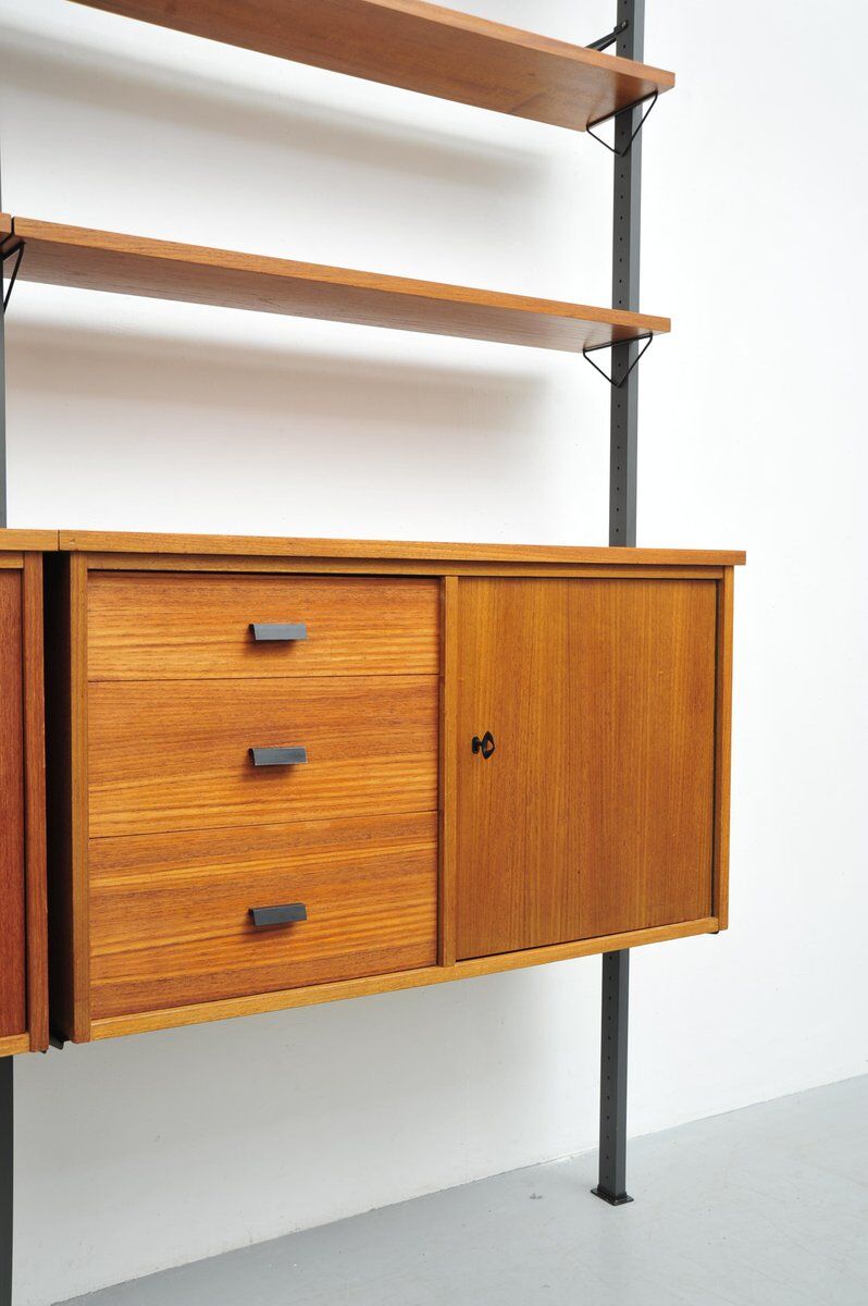Teak shelving system by Pira, 1960s