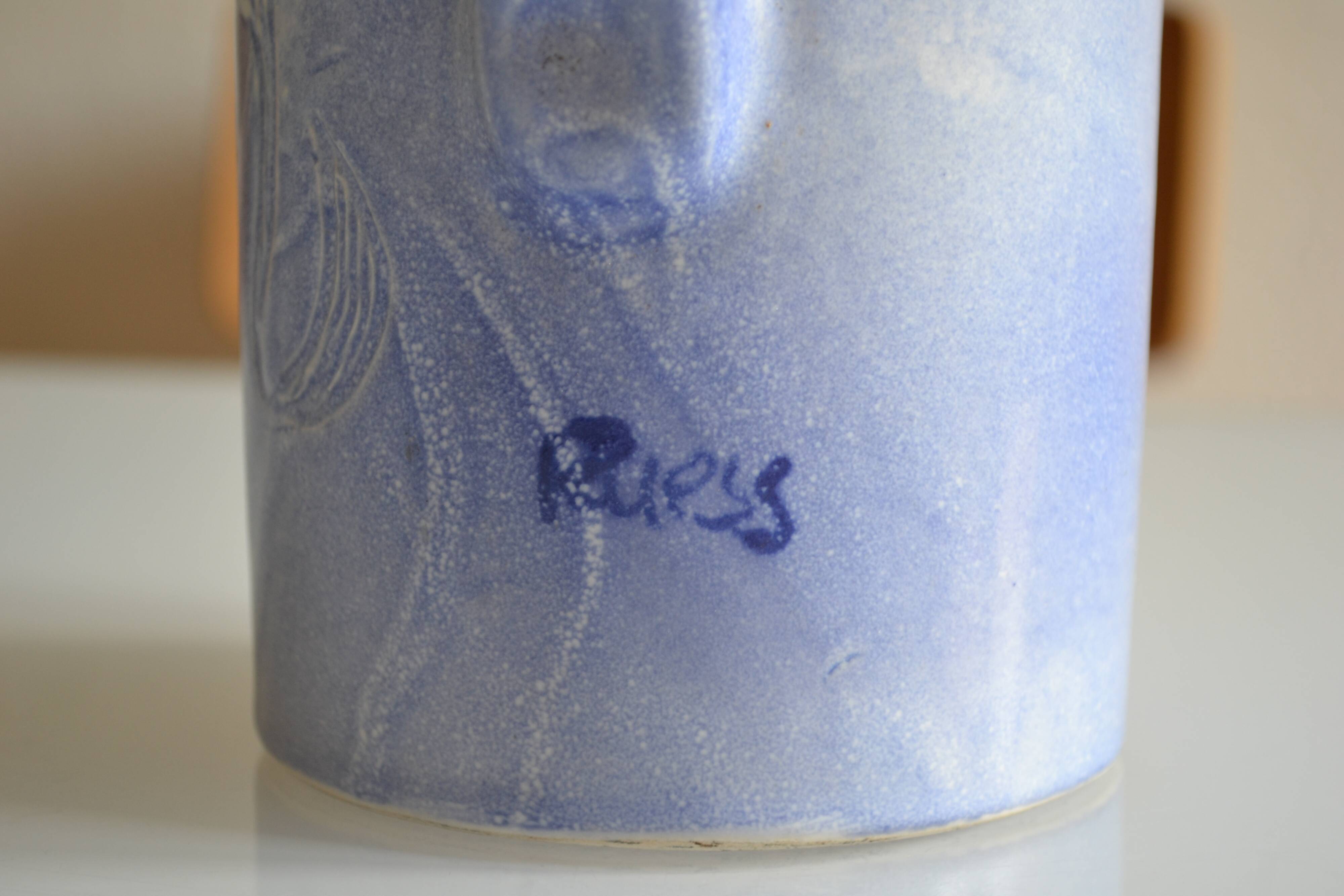 Ceramic vase pitcher signed