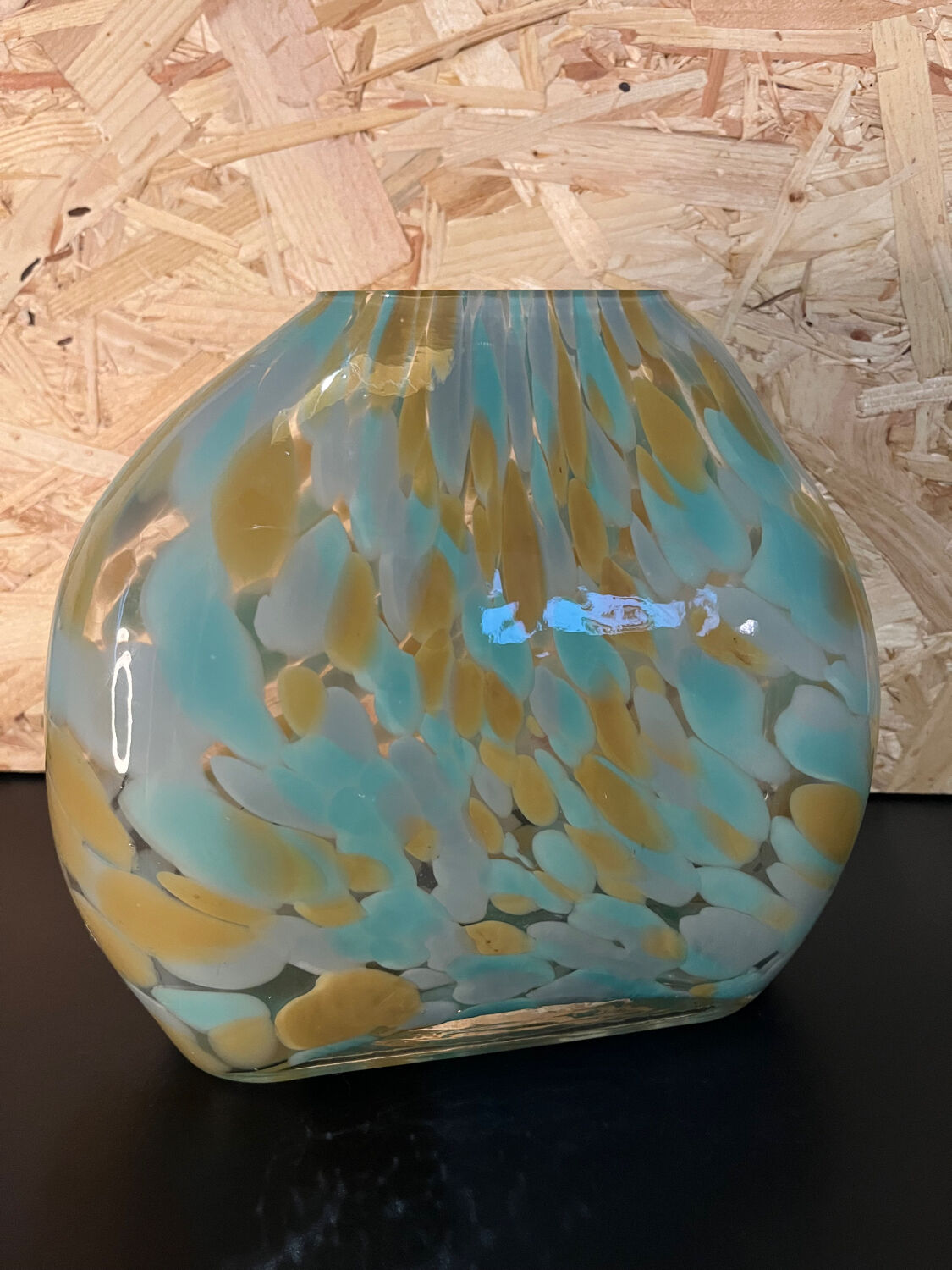 Multicolored glass vase