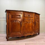 Buffet à pans coupés en merisier d’époque Louis XV, XVIIIème siècle