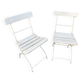 2 chaises de brasserie bistrot terrasse 1920s