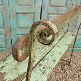 Antique indian green wooden bench