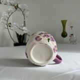 Vintage slip cup / mug - Orchid floral pattern - Lilac and white tones